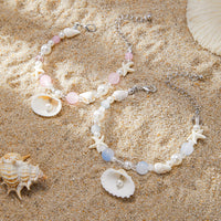 Thumbnail for Boho 2pcs Shell Starfish Charm Pearl Glass Bead Bracelet Set - ArtGalleryZen