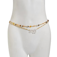 Thumbnail for Boho 2pcs Turquoise Crystal Seed Beaded Belly Chain Set - ArtGalleryZen