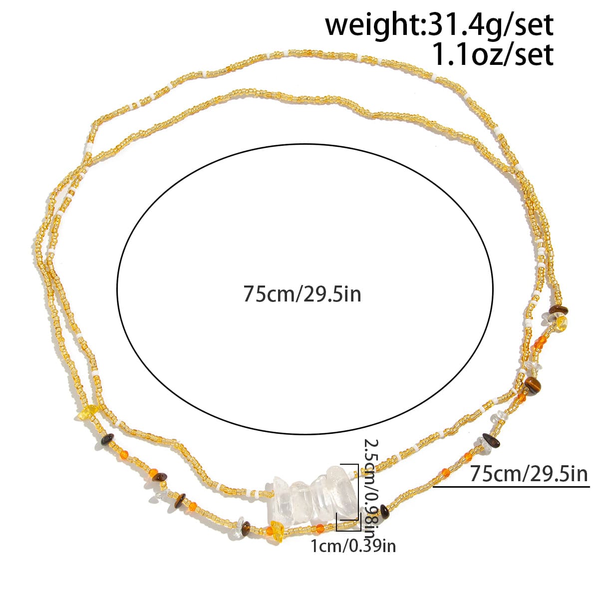 Boho 2pcs Turquoise Crystal Seed Beaded Belly Chain Set - ArtGalleryZen