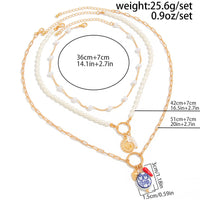Thumbnail for Boho 3pcs Conch Flower Ceramic Pendant Pearl Chain Necklace Set - ArtGalleryZen