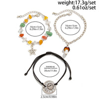 Thumbnail for Boho 3pcs Mushroom Sun Moon Star Charm Turquoise Stone Bracelet Set - ArtGalleryZen