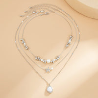Thumbnail for Boho 3pcs Pearl Starfish Pendant Irregular Beaded Necklace Set - ArtGalleryZen