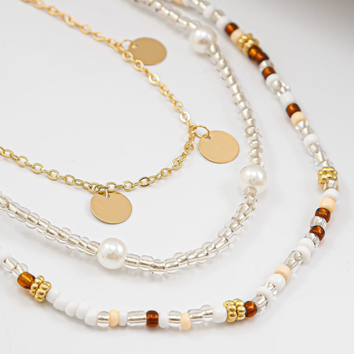 Boho 3Pcs Sequin Tassel Pearl Crystal Beaded Belly Chain Set - ArtGalleryZen