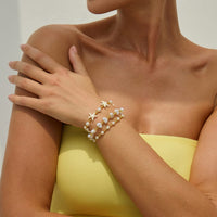 Thumbnail for Boho 3pcs Starfish Pearl Seed Beaded Bracelet Set - ArtGalleryZen