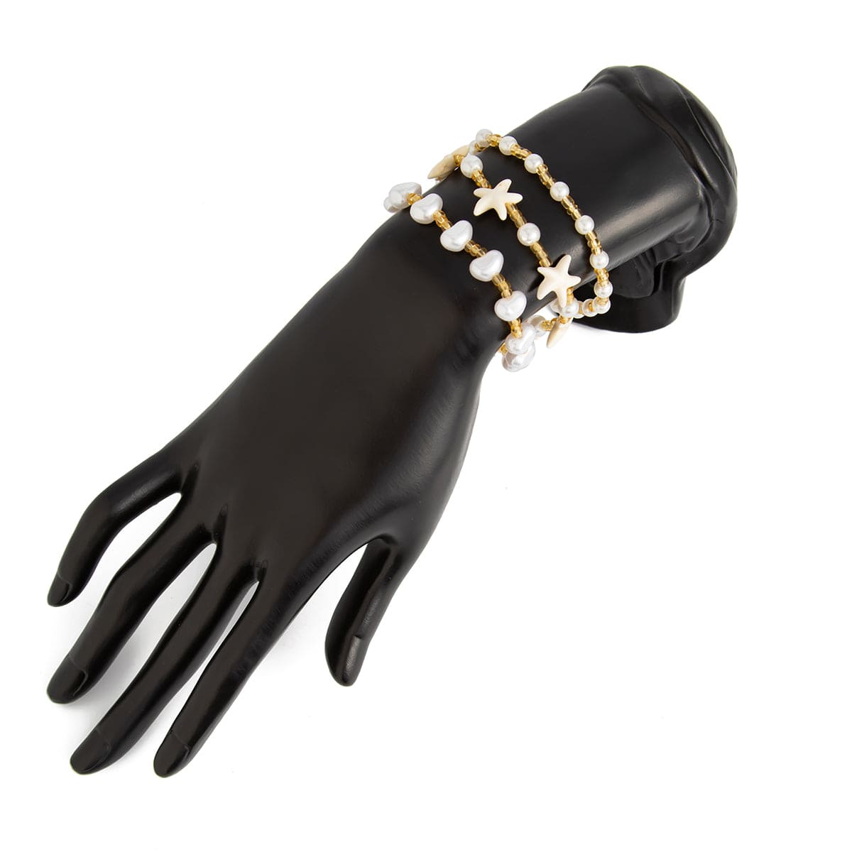 Boho 3pcs Starfish Pearl Seed Beaded Bracelet Set - ArtGalleryZen