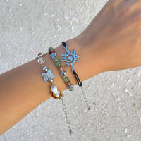 Thumbnail for Boho 3Pcs Sun Butterfly Mushroom Charm Crystal Star Chain Bracelet Set - ArtGalleryZen