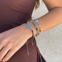 Thumbnail for Boho 3Pcs Sun Butterfly Mushroom Charm Crystal Star Chain Bracelet Set