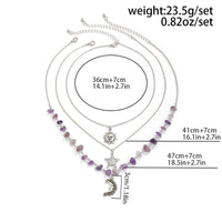 Thumbnail for Boho 3Pcs Sun Moon Star Pendant Colorful Turquoise Stone Necklace Set - ArtGalleryZen