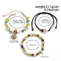 Thumbnail for Boho 3pcs Sun Star Butterfly Charm Turquoise Stone Glass Beaded Bracelet Set - ArtGalleryZen