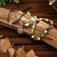 Thumbnail for Boho 3pcs Sun Star Butterfly Charm Turquoise Stone Glass Beaded Bracelet Set - ArtGalleryZen