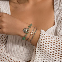 Thumbnail for Boho 3Pcs Sun Star Charm Turquoise Stone Bracelet Set - ArtGalleryZen