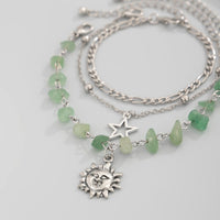 Thumbnail for Boho 3Pcs Sun Star Charm Turquoise Stone Bracelet Set - ArtGalleryZen