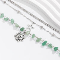 Thumbnail for Boho 3Pcs Sun Star Charm Turquoise Stone Bracelet Set - ArtGalleryZen