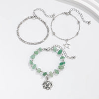 Thumbnail for Boho 3Pcs Sun Star Charm Turquoise Stone Bracelet Set