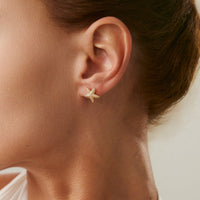 Thumbnail for Boho 4 Pairs Starfish Huggie Hoop Ear Cuff Earrings Set - ArtGalleryZen