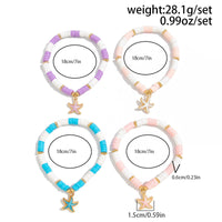 Thumbnail for Boho 4pcs Enamel Starfish Charm Polymer Clay Beaded Bracelet Set - ArtGalleryZen