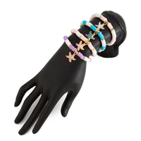 Thumbnail for Boho 4pcs Enamel Starfish Charm Polymer Clay Beaded Bracelet Set - ArtGalleryZen