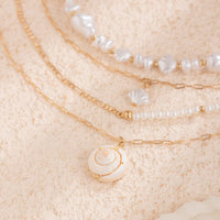 Thumbnail for Boho 4Pcs Sea Shell Pendant Pearl Chain Necklace Set