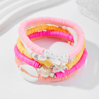 Thumbnail for Boho 5pcs Conch Starfish Turtle Charm Pearl Polymer Clay Beaded Anklet Set - ArtGalleryZen