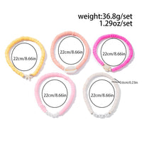 Thumbnail for Boho 5pcs Conch Starfish Turtle Charm Pearl Polymer Clay Beaded Anklet Set - ArtGalleryZen