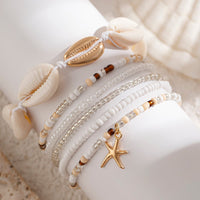 Thumbnail for Boho 6Pcs Shell Starfish Charm Crystal Beaded Stackable Bracelet Set