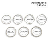 Thumbnail for Boho 7 Pcs Silver Plated Ball Chain Stackable Bracelet Set - ArtGalleryZen