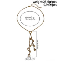 Thumbnail for Boho Antique Gold Silver Tone Lucky Horseshoe Heart Pendant Y Necklace - ArtGalleryZen