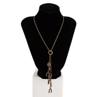 Thumbnail for Boho Antique Gold Silver Tone Lucky Horseshoe Heart Pendant Y Necklace - ArtGalleryZen
