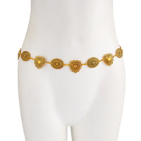 Thumbnail for Boho Antique Gold Tone Pattern Heart Oval Disk Waist Chain - ArtGalleryZen