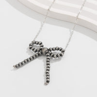 Thumbnail for Boho Beaded Bowknot Charm Necklace - ArtGalleryZen