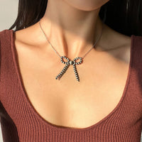 Thumbnail for Boho Beaded Bowknot Charm Necklace