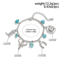 Thumbnail for Boho Bull Boot Cowboy Hat Turquoise Charm Bracelet - ArtGalleryZen