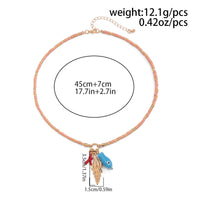 Thumbnail for Boho Ceramics Fish Conch Pendant Seed Bead Necklace - ArtGalleryZen