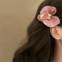 Thumbnail for Boho Chic Butterfly Orchid Flower Pearl Hair Clip Hair Pin - ArtGalleryZen