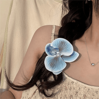 Thumbnail for Boho Chic Butterfly Orchid Flower Pearl Hair Clip Hair Pin