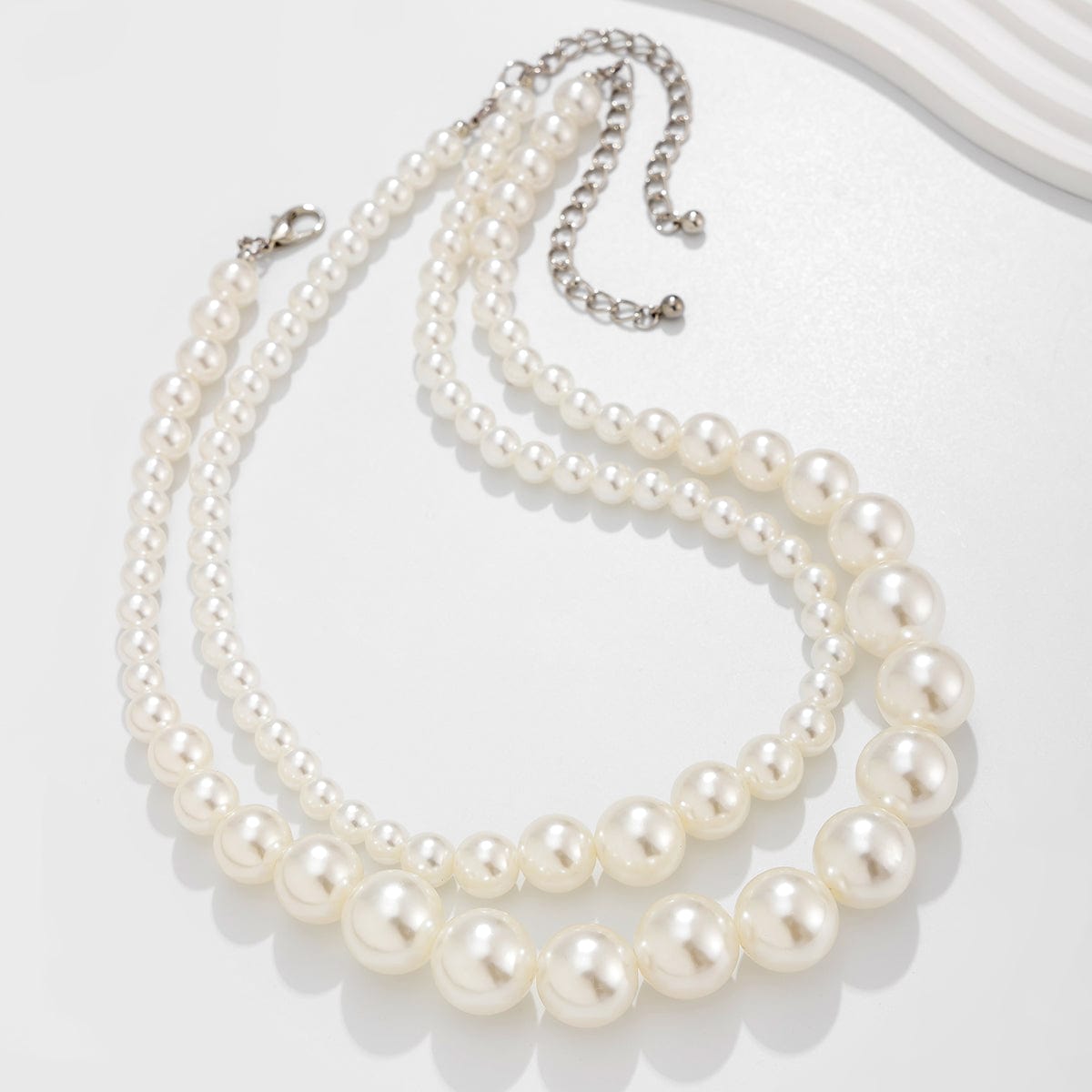 Boho Chunky 2 Pieces Pearl Chain Necklace Set - ArtGalleryZen