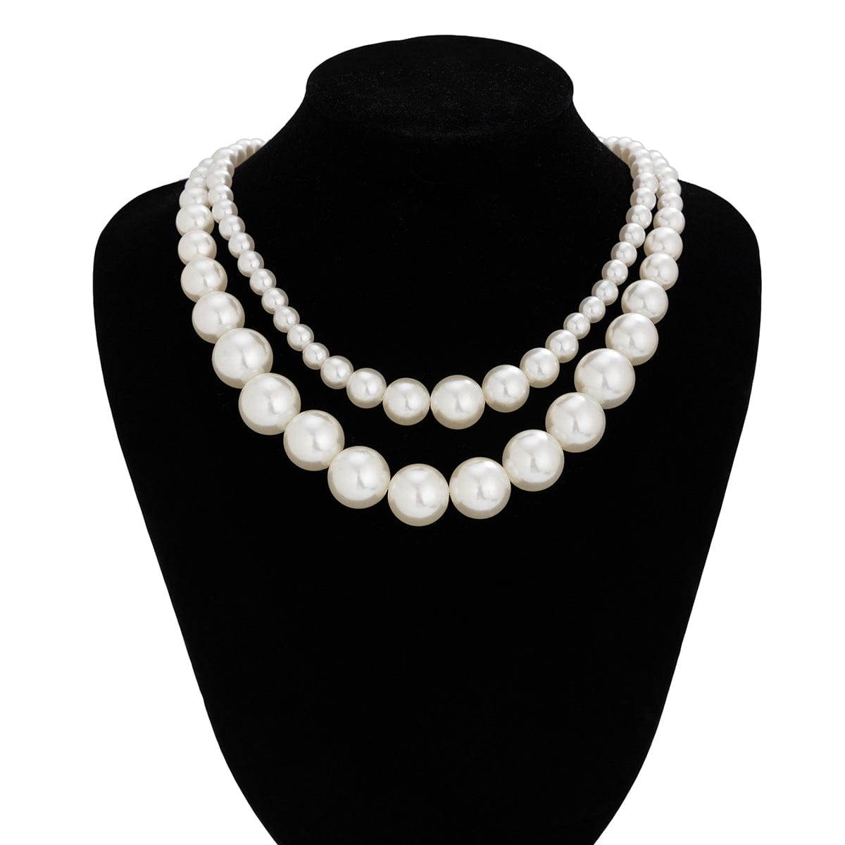 Boho Chunky 2 Pieces Pearl Chain Necklace Set