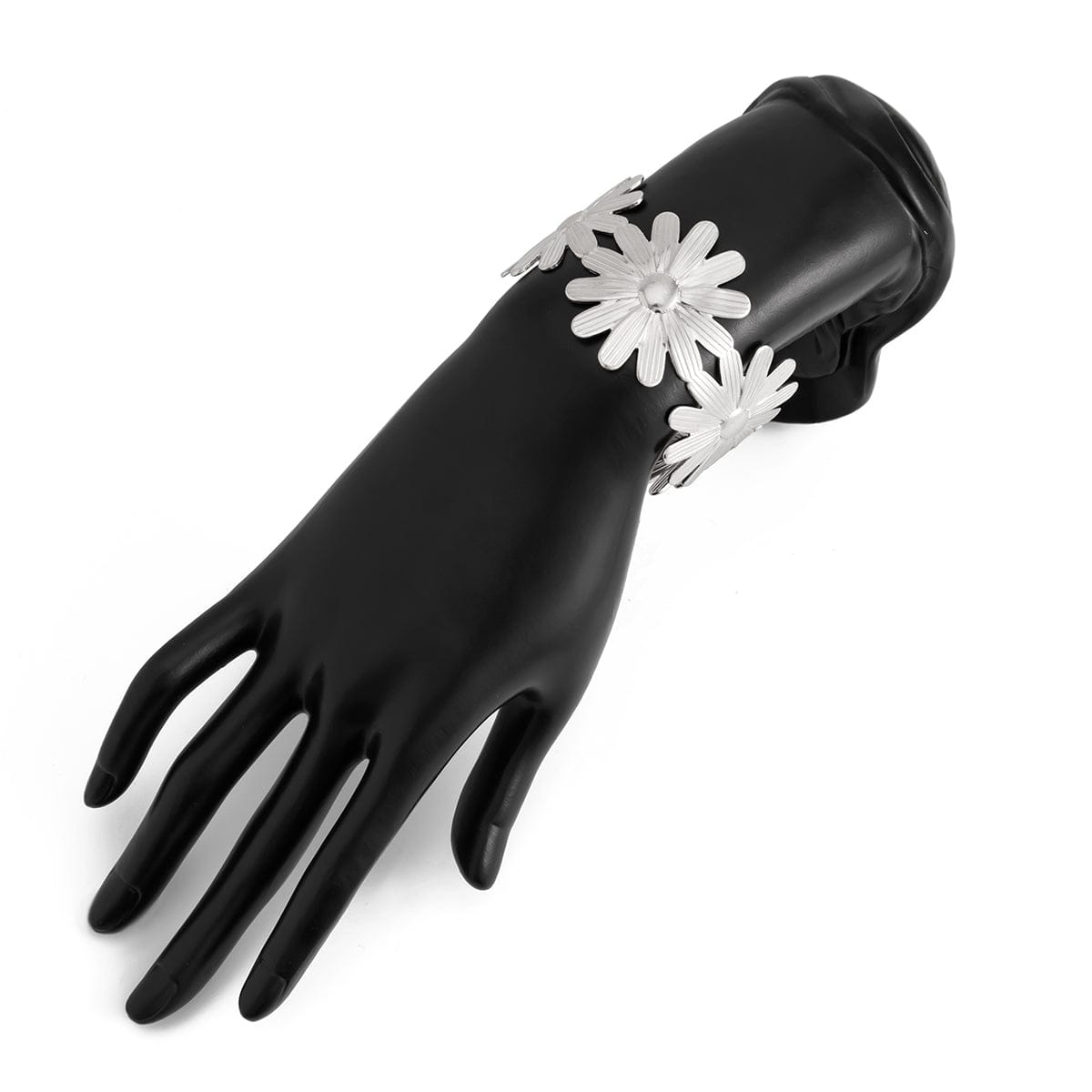 Boho Chunky Gold Silver Plated Daisy Bangle Bracelet - ArtGalleryZen