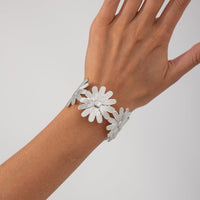 Thumbnail for Boho Chunky Gold Silver Plated Daisy Bangle Bracelet - ArtGalleryZen