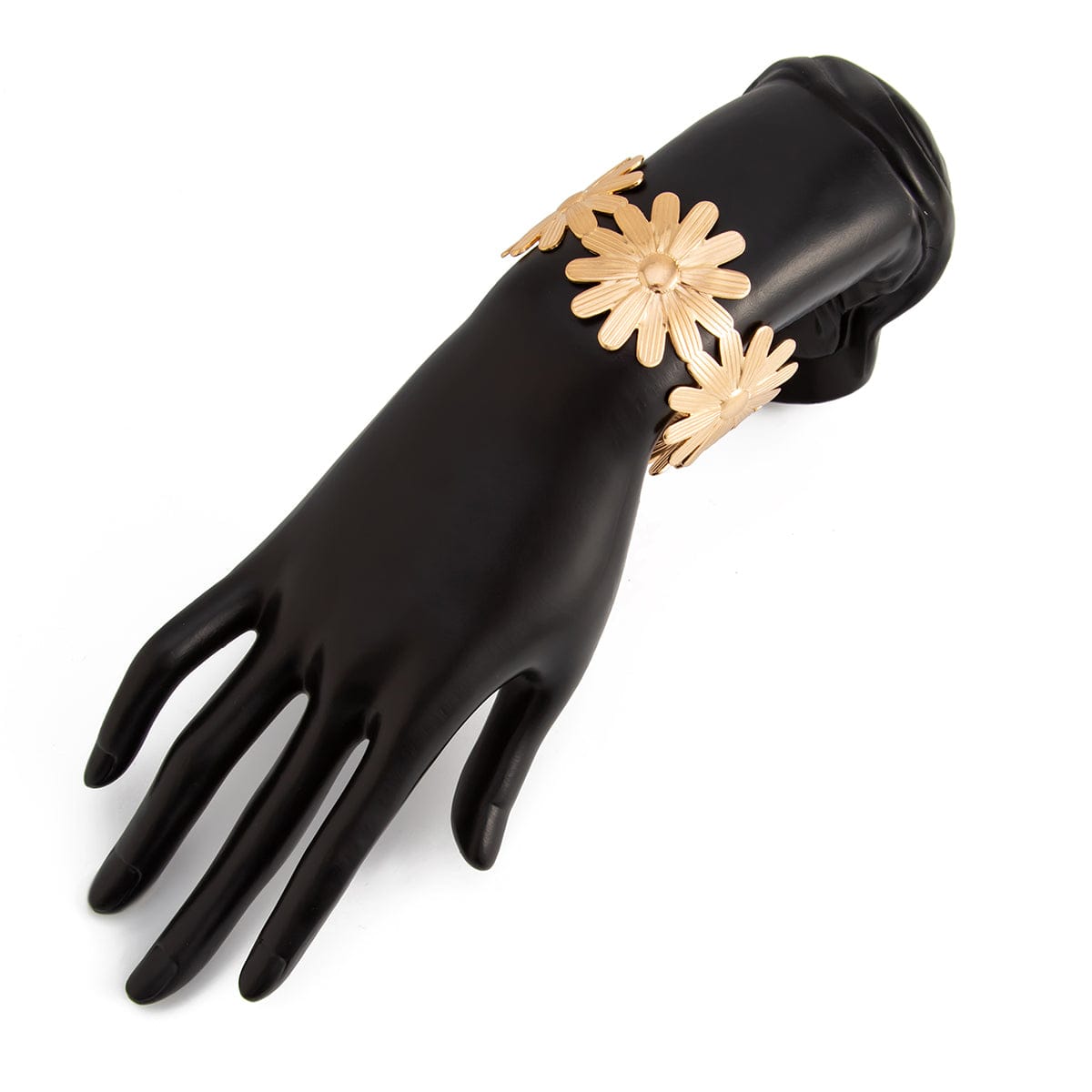 Boho Chunky Gold Silver Plated Daisy Bangle Bracelet - ArtGalleryZen