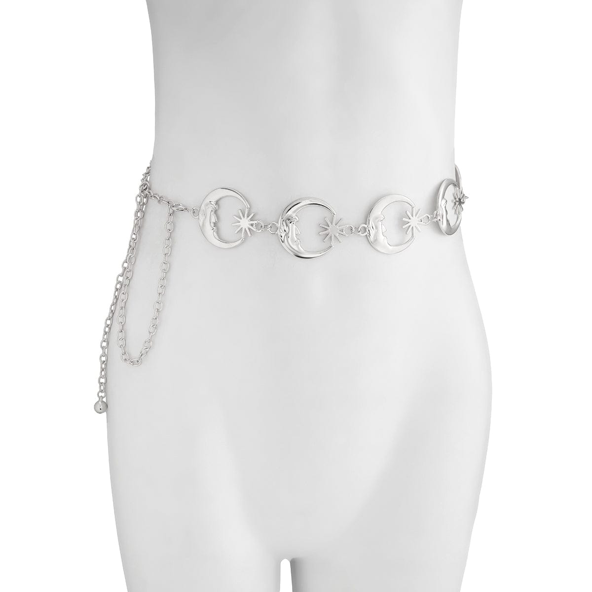 Boho Chunky Gold Silver Tone Sun Moon Waist Chain - ArtGalleryZen