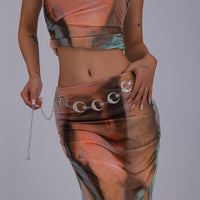 Thumbnail for Boho Chunky Gold Silver Tone Sun Moon Waist Chain - ArtGalleryZen