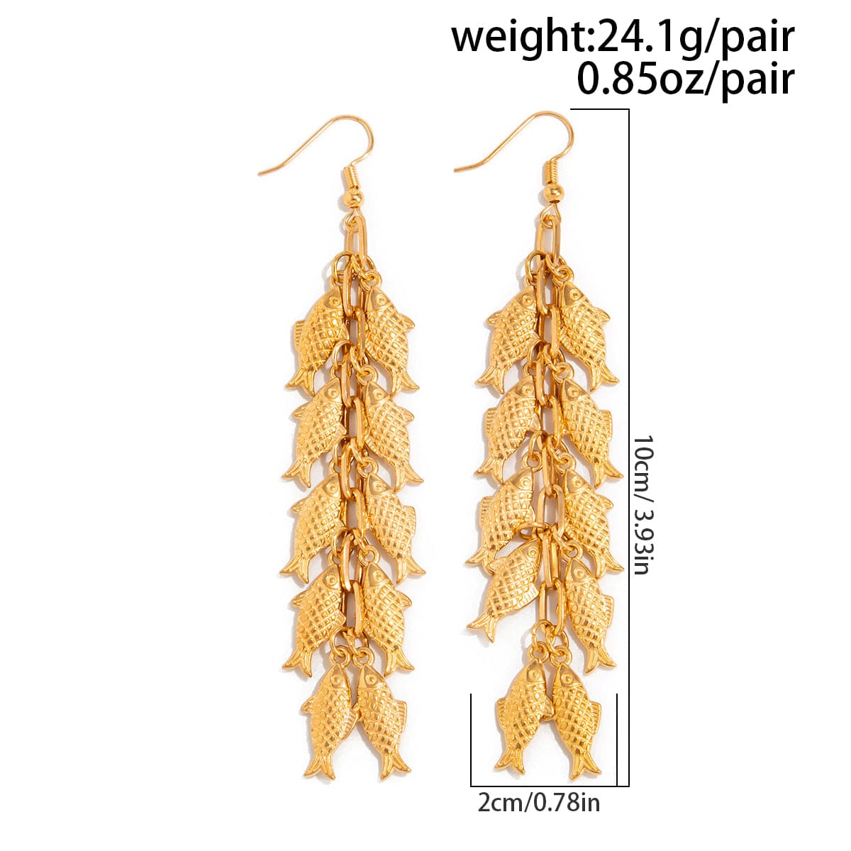 Boho Chunky Goldfish Tassel Earrings - ArtGalleryZen