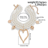 Thumbnail for Boho Chunky Layered Heart Relief Coin Pendant Pearl Chain Necklace