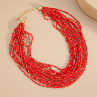 Thumbnail for Boho Chunky Layered Seed Beaded Chain Necklace - ArtGalleryZen