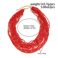 Thumbnail for Boho Chunky Layered Seed Beaded Chain Necklace - ArtGalleryZen