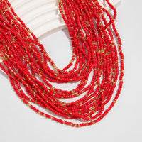 Thumbnail for Boho Chunky Layered Seed Beaded Chain Necklace - ArtGalleryZen