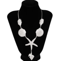 Thumbnail for Boho Chunky Pearl Conch Shell Starfish Charm Necklace - ArtGalleryZen