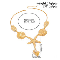 Thumbnail for Boho Chunky Pearl Conch Shell Starfish Charm Necklace - ArtGalleryZen