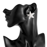 Thumbnail for Boho Chunky Pearl Inlaid Starfish Earrings - ArtGalleryZen